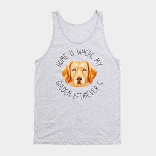 Home is Where My Golden Retriever Is Dog Breed Lover Watercolor Tank Top